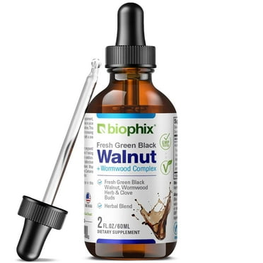 biophix Green Black Walnut Wormwood Extract 2 oz - Natural Potent Herbs Cleanser Supports Intestinal Health