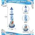 thumbnail image 2 of COTA Global Light Blue Stripes Lighthouse Decor - Handmade and Crafted Wooden Lighthouse Decoration with Crab, Decorative Beach Style Tabletop Centerpiece – 12.25 Inches, 2 of 7