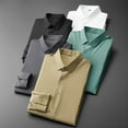 thumbnail image 3 of High-Stretch Solid Men's Long-Sleeve Shirt - Seamless Bonding Casual Dress Shirt, 3 of 8