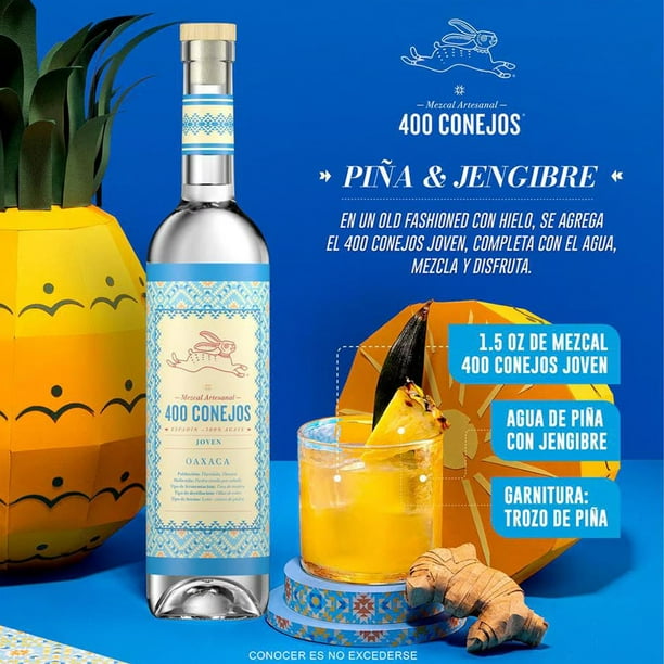 Paquete de 3 Mezcal 400 Conejos Joven 700 ml | Walmart en línea