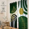 thumbnail image 4 of Green and Gold Patterned Blackout Curtains Boho Mid Century Modern Aesthetic Thermal Grommet Window Drapes for Bedroom Living Room Black Out 2 Panels Set-52"W x 63"L (Pack of 2), 4 of 7