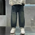 thumbnail image 5 of JUMEYU Big Boys Baggy Jeans Boy's Jeans Skinny Fit Fashion Comfy Denim Jeans Pants Size 9-10 (Blue,9-10 Years), 5 of 7