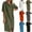 Green, variant on PUMISAS Button Down Dress For Women Solid Color Short Sleeve Dresses Casual Loose V-Neck Elastic Waist Dresses Mid-Length Shirt Dress With Pockets