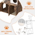 thumbnail image 4 of 2-in-1 Modern Cat Tower, 55'' Cat Tree with Litter Box Enclosure, All-in-One Wooden Cat Tower with Scratching Posts & Detachable Teaser Sticks, Cat Furniture Cat Condo with Hammock, 4 of 8