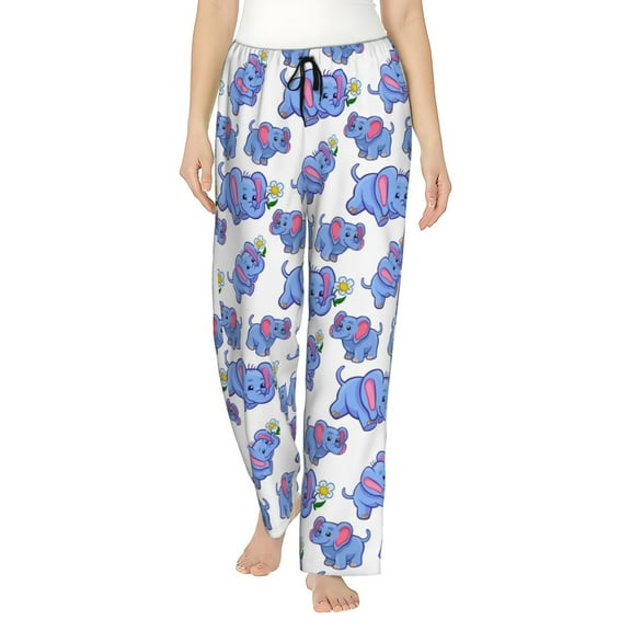 Cute Elephant Women'S Pajama Pants Drawstring Pj Bottoms Pants With Pockets 3x-Large