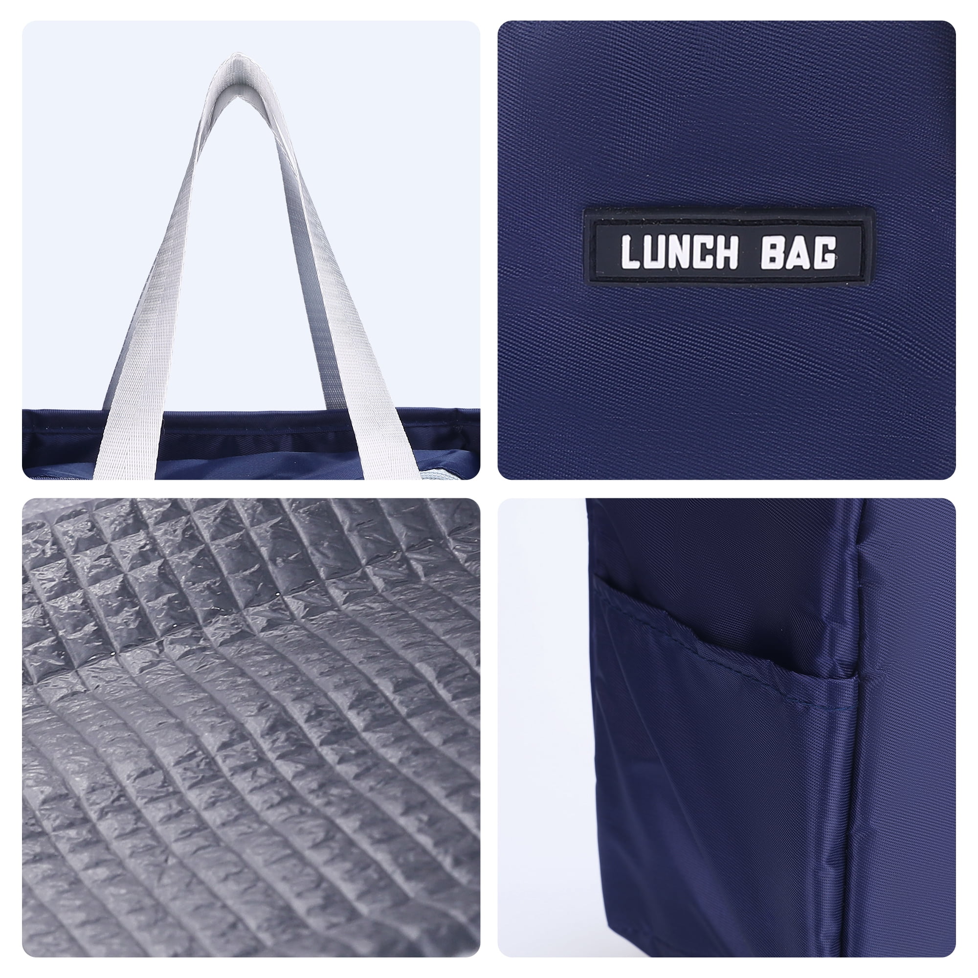 Unique Bargains Insulated Lunch Bag for Women and Men for Work Office Navy Blue