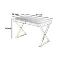 thumbnail image 3 of Ada Office Desk, 2 Drawers, Espresso Brown, Gold X Steel Legs, 47 Inch, 3 of 5