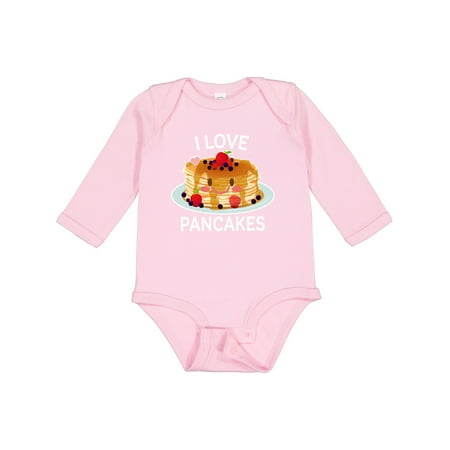

Inktastic I Love Pancakes with Cute Stack of Pancakes Gift Baby Boy or Baby Girl Long Sleeve Bodysuit