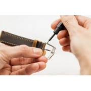 Hirsch Crocograin Bonded Leather Watch Strap - White - M - 12mm - Gold Buckle