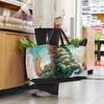 thumbnail image 6 of Hippocampus Large Capacity Reusable Foldable Oxford Cloth Storage Basket - Versatile Grocery Basket, Laundry Organizer, and Shopping Bag, 6 of 7