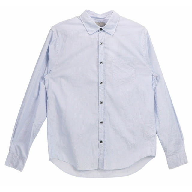 Vince Chemise Habillée à Rayures pour Hommes Bleu Clair Manches Longues - L