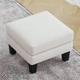 thumbnail image 3 of Fabric Ottoman Beige Versatile Footrest & Storage, 3 of 10