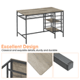 thumbnail image 2 of 47" Dining Table Set for 4, 3-Piece Kitchen Table with 2 Benches, Adjustable and Removable Shelves, Wine Rack, Space-Saving Dining Room Table Set Dinette Set for Breakfast Nook, Dining Room, 2 of 4