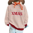 thumbnail image 5 of Women's Oversized Striped Christmas Sweatshirt Crewneck Long Sleeve Pullover Top Casual Fall Clothes, 5 of 7