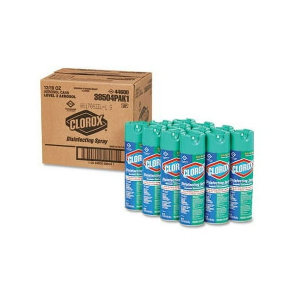 Clorox Disinfecting Spray Multi-Surface Cleaner, Kill Bacteria, Viruses and Mold, Eliminate Odors, 19 Oz - 12 Pack
