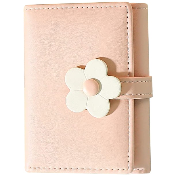 Cartera de estudiante de estilo sencillo con estampado de flores, cartera plegable de estilo coreano para chica.