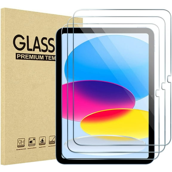 3 Pack iPad 10.9 10th Generation 2022 Screen Protector A2696/A2757/A2777, Tempered Glass Film Guard for iPad 10th Gen 10.9" 2022 Release