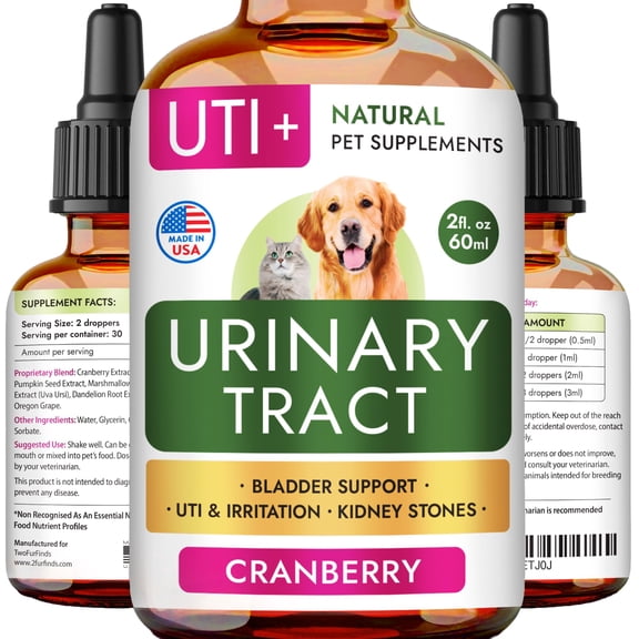 Tratamiento para ITU en mascotas TwoFurFinds con extracto de arándano rojo 60 ml