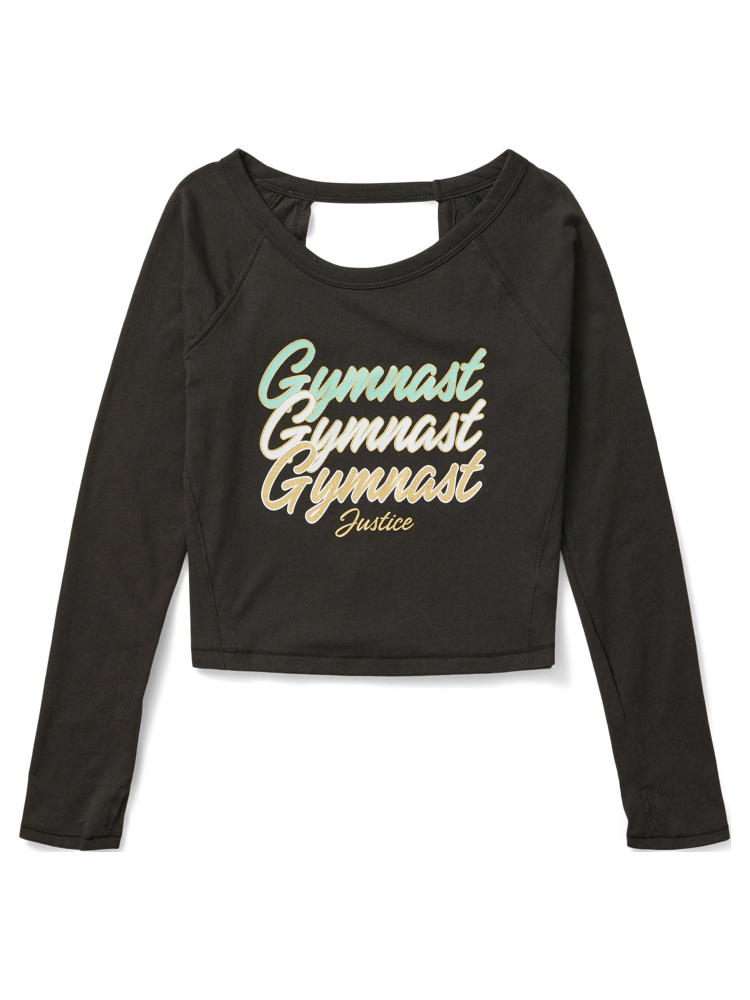 Justice Girls Long Sleeve Gymnastics T-Shirt, Sizes XS-XL
