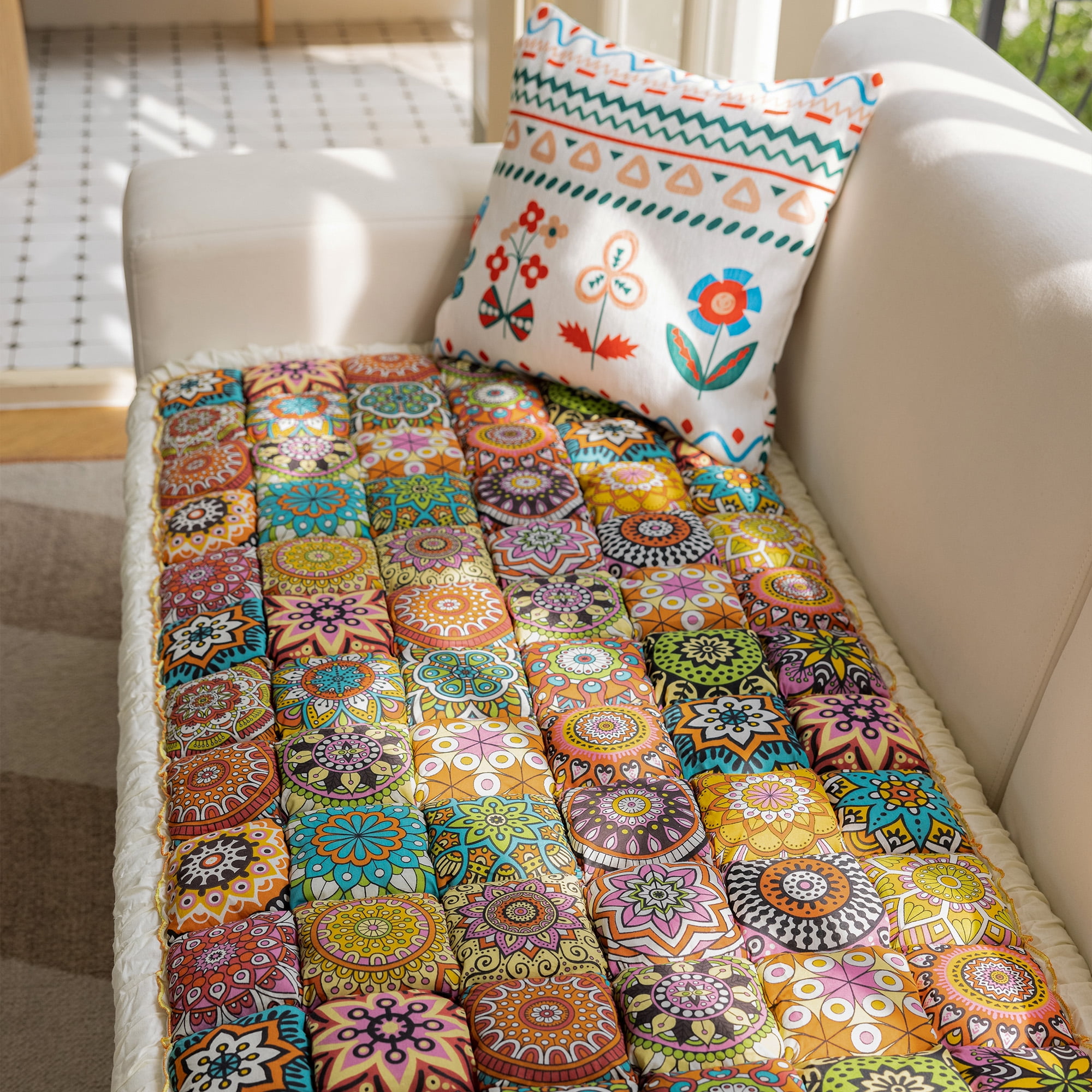 Sanmadrola Couch Cover Sofa Cover Slipcover Furniture Protector Washable Fuzzy Pet Couch Covers for Dog Cat Pet Non Slip 3 Cushion Couch Sofa Covers Bohemian Style