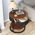 thumbnail image 3 of ASYA Metal End Table with Drawer, 21.65’’ Sofa Side Table, 2-Tier Round Nightstand for Bedroom, Black, 3 of 11