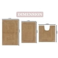 thumbnail image 5 of Home Weavers Classy Bathmat Collection Cotton Bathroom Rug Set Machine Washable Bathroom Rug-17"x24", Bath Rug- 21"x34", U Shaped Contour- 20"x20",3 Piece Bath Rug set, Linen, 5 of 9