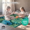 thumbnail image 4 of ODIKA 3'x5' Machine Washable Non-Slip Area Rug, Eclectic Tropical Floral Motif High Traffic Rug with Pad, Blue, 5814, 4 of 8