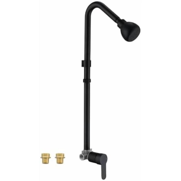 Outdoor Shower System, Matte Black Single Handle Outdoor Shower Faucet with High Pressure Shower Head and Valve for yard(Garden Hose Adapters Included)$$Tools & Hardware Other