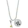 thumbnail image 1 of Delight Jewelry Silvertone Enamel Softball and Bat Silvertone Script Initial Disc - N - Charm Necklace, 20"+3", 1 of 4