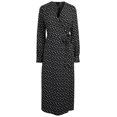 thumbnail image 7 of Xuanfei Women Polka-dot Print V Neck Lace Up Lantern Long Sleeve Midi Dress, 7 of 7