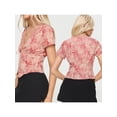 thumbnail image 3 of Women Crop Basic T-Shirts Summer Tie-Dye Print Tie Front Short Sleeve Tops Casual Cardigan for Streetwear, 3 of 10