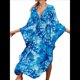 thumbnail image 1 of Vestido Caftán con Estampado Animal para Mujer, Talla Grande, para Playa, Verano 2025 Azul Ahumado Talla Única, 1 of 10