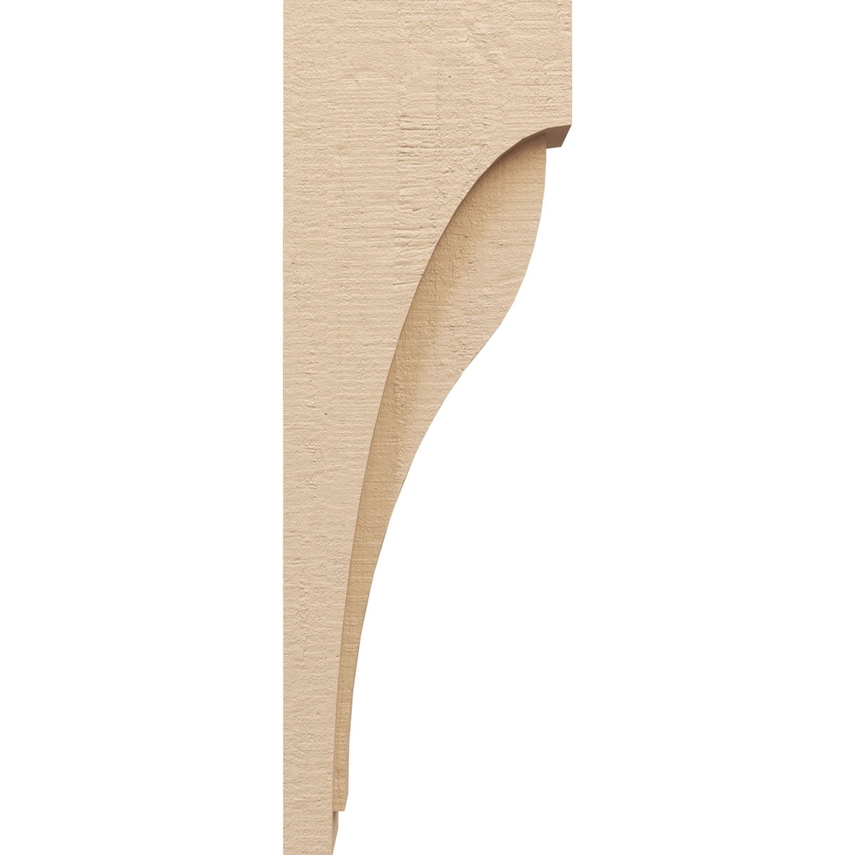 5"W x 10"D x 30"H Thin Helena Rough Cedar Woodgrain TimberThane Corbel, Primed Tan