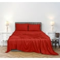 thumbnail image 3 of ROYALE LINENS 300 Thread Count 100% Long Staple Combed Cotton Sheet Set - 4 Piece Queen Bed Sheets - 1 Fitted, 1 Flat & 2 Pillow Cases - Soft Cool & Crisp Sheet Set (Queen, Red), 3 of 10