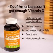 Basic Health Brands Happy Sunshine Vitamin D3, 5000 IU, Supports Bone & Immune Health, Dietary Supplement - 240 Count