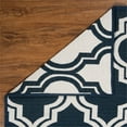 thumbnail image 6 of Linon Salonika Quatrefoil Reversible Woven Wool 5'x8' Rug in Blue, 6 of 10