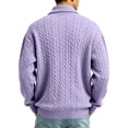thumbnail image 3 of Fashion Sweatshirts for Men Quarter Zipper Sweatshirt No Hood Man Gym 1/4 Zip Long Sleeve Fall Polo Sweaters Light Purple M, 3 of 5