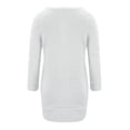 thumbnail image 5 of Plain Sweater Dress for Women Soft Warm Fleece Casual Crewneck Pullover Pocket Long Sleeve Sweatshirt Mini Dresses (Medium, White), 5 of 5