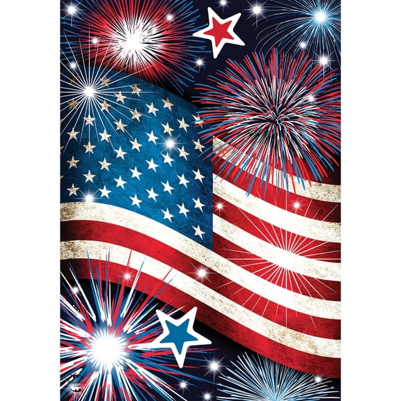 Briarwood Lane Summer 4th of July House Flag 40x28 For Outdoor Stars and Stripes Patriotic For 4th of July House Flag