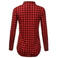 thumbnail image 3 of JJ Perfection Womens Long Sleeve Collared Button Down Plaid Flannel Shirt, 3 of 3
