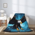 thumbnail image 2 of Disketp Night Sky Forest Bald Eagle Cozy Flannel Fleece Throw Blanket: Has a velvety texture for All Seasons - Perfect for Women, Men, & Kids"80"x60", 2 of 6