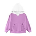 thumbnail image 3 of SonxaHe Big Girls Hoodies and Sweatshirts Long Sleeve Casual Pullover Spring and Fall Hoodie Witn Pockets Purple,Sized 11-12, 3 of 6