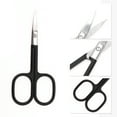 thumbnail image 3 of Unique Bargains 1 Pc Women Bend Scissors Eyebrow Trimmer Scissors For Bathroom Stainless Steel Black, 3 of 4