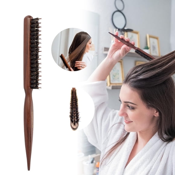 Brosse à Crêper en Nylon pour Femmes, Peigne à Crêper pour Sectionnement de Cheveux, Bordure, Dosure, Lissage et Coiffure, Mince et pour Créer du Volume