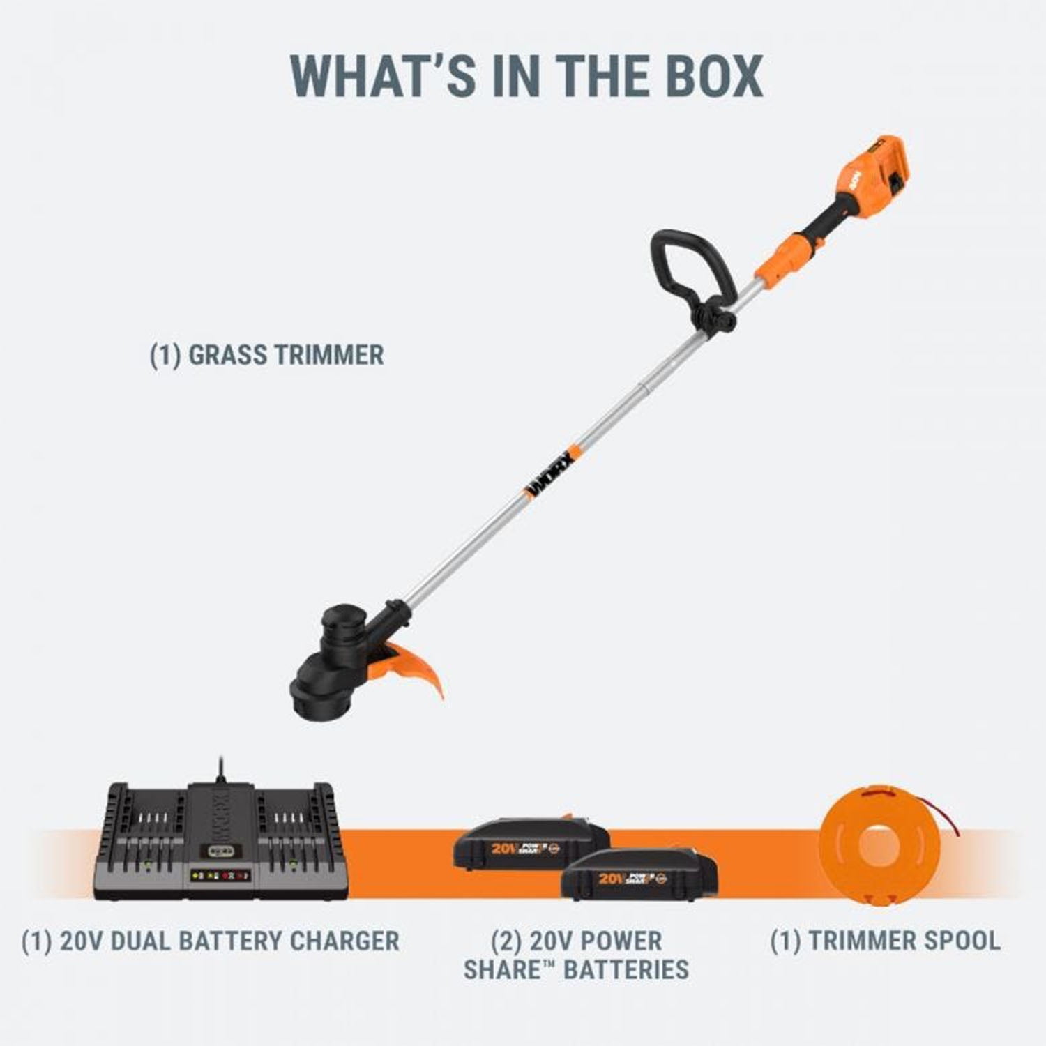 WORX WG183 13 Inch Cordless String Trimmer with Battery Charger