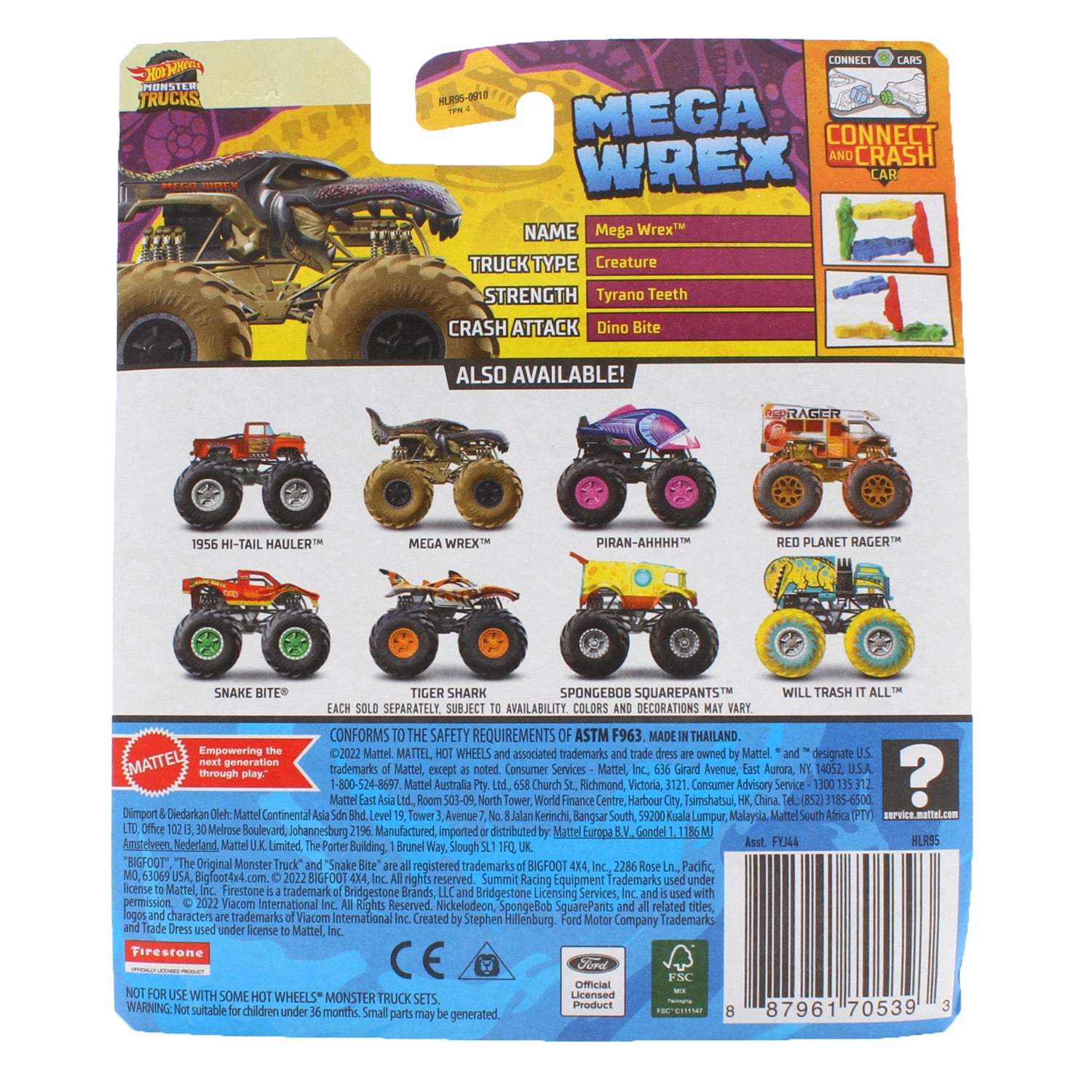Hot Wheels Monster Trucks 1:64 Scale Mega Wrex Gold