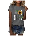 thumbnail image 2 of DailyTrove Women's Sunflower & American Flag Graphic T-Shirt - Short Sleeve Casual Tee, Patriotic for 4th of July & Daily, 2 of 3