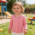 thumbnail image 4 of Girls Ruffle Hem Blouse With Collar And Floral Lace Trim Cute Casual For Toddler And, 4 of 4