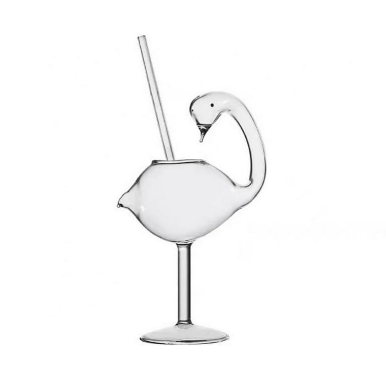 Creative Swan Glass Cup Cocktail 180ML Red Wine Cups Clear Juice Cup Best  Gift Cocktail Glass Cup Home Hotel Bar Glass Cups - 7.9In x 5.1In 