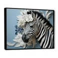 thumbnail image 2 of Designart "Zebra Color Pop In Black And Blue III" Animals Zebra Floater Framed Wall Art Living Room, 2 of 5